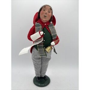 BYERS CHOICE CAROLER Family with Bells‎ Man w Bell & Sheet Music 2011